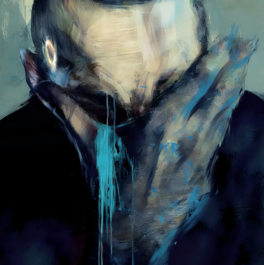 Androïde dans le chagrin - Peinture tirée du jeu Detroit Become Human, 2018